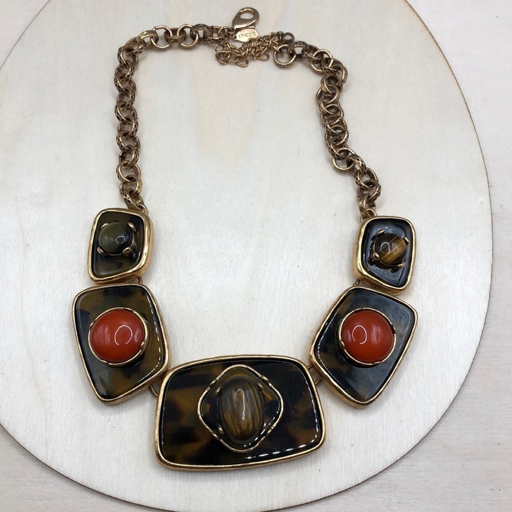 Chico's Sienna Bib Necklace Statment Style.